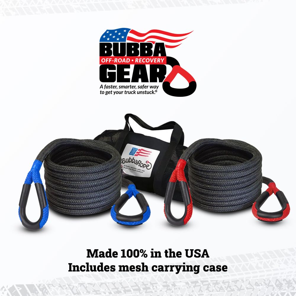 BubbaRope 1/2”X20’ 7400lbs Made in USA Bubba Rope Corda de recuperação Power Stretch, 2,2 cm x 6,1 m